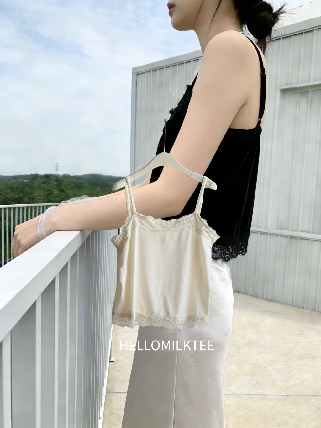 HELLO MILK TEE- 85927 吊帶上衣