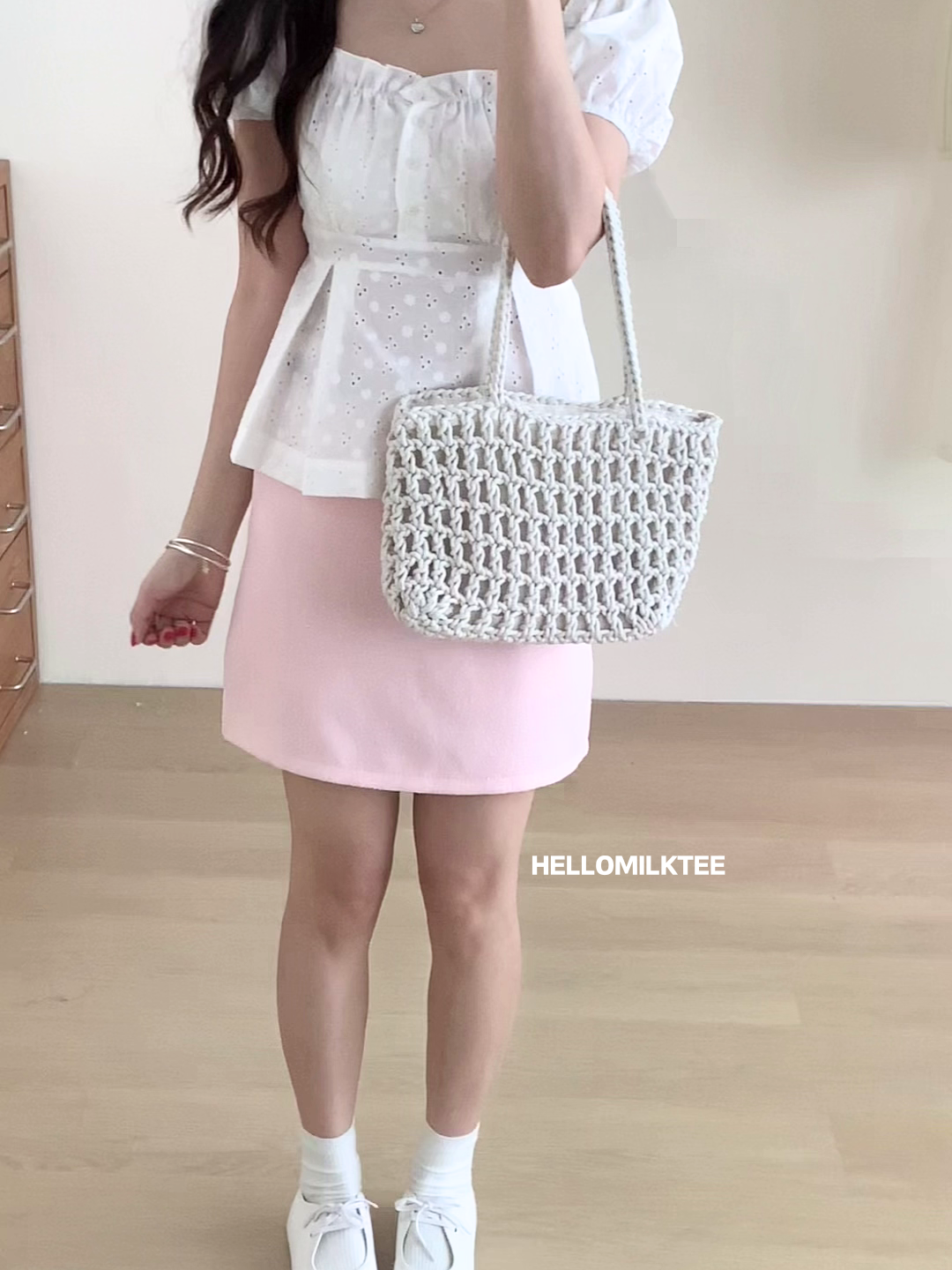 HELLO MILK TEE- 86037 百搭小衫