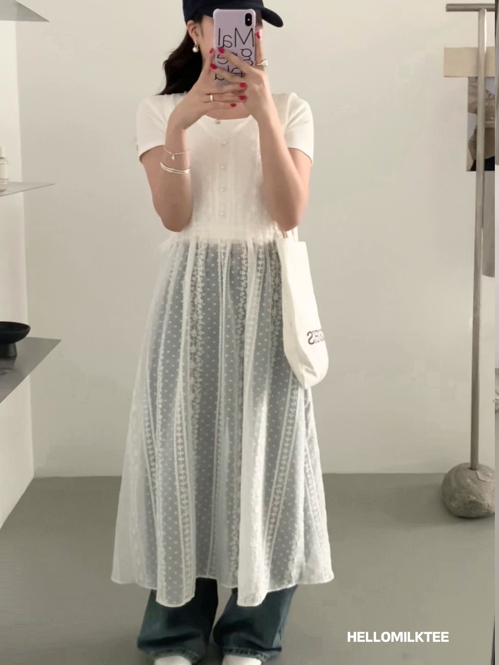 HELLO MILK TEE- 86167 無袖連衣裙