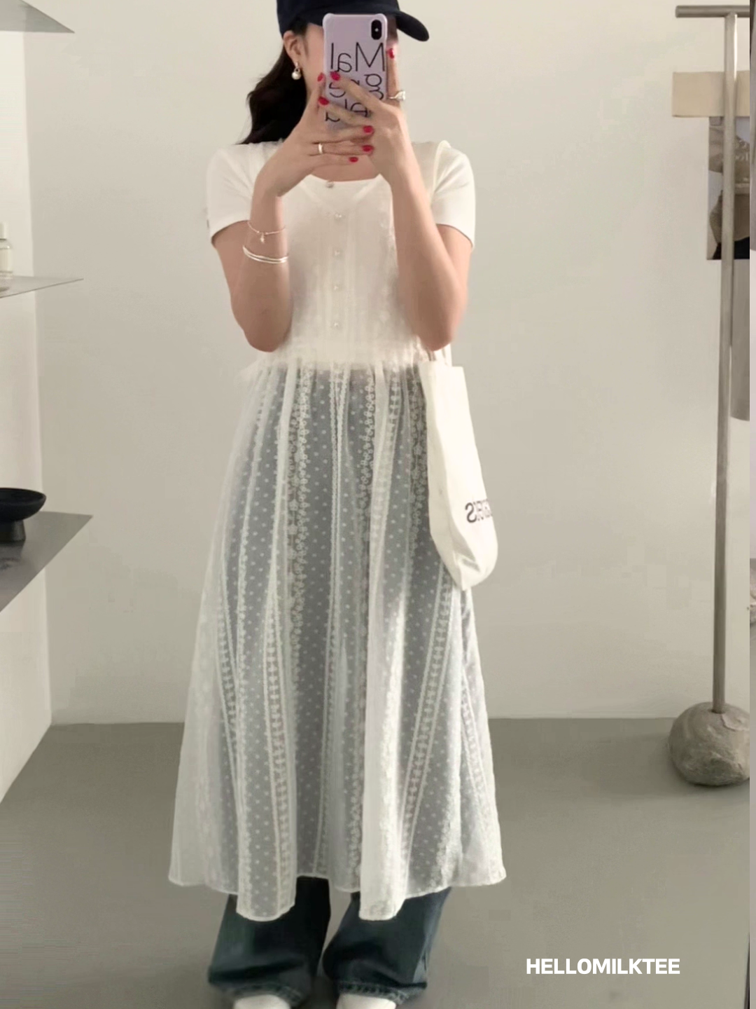 HELLO MILK TEE- 86167 無袖連衣裙