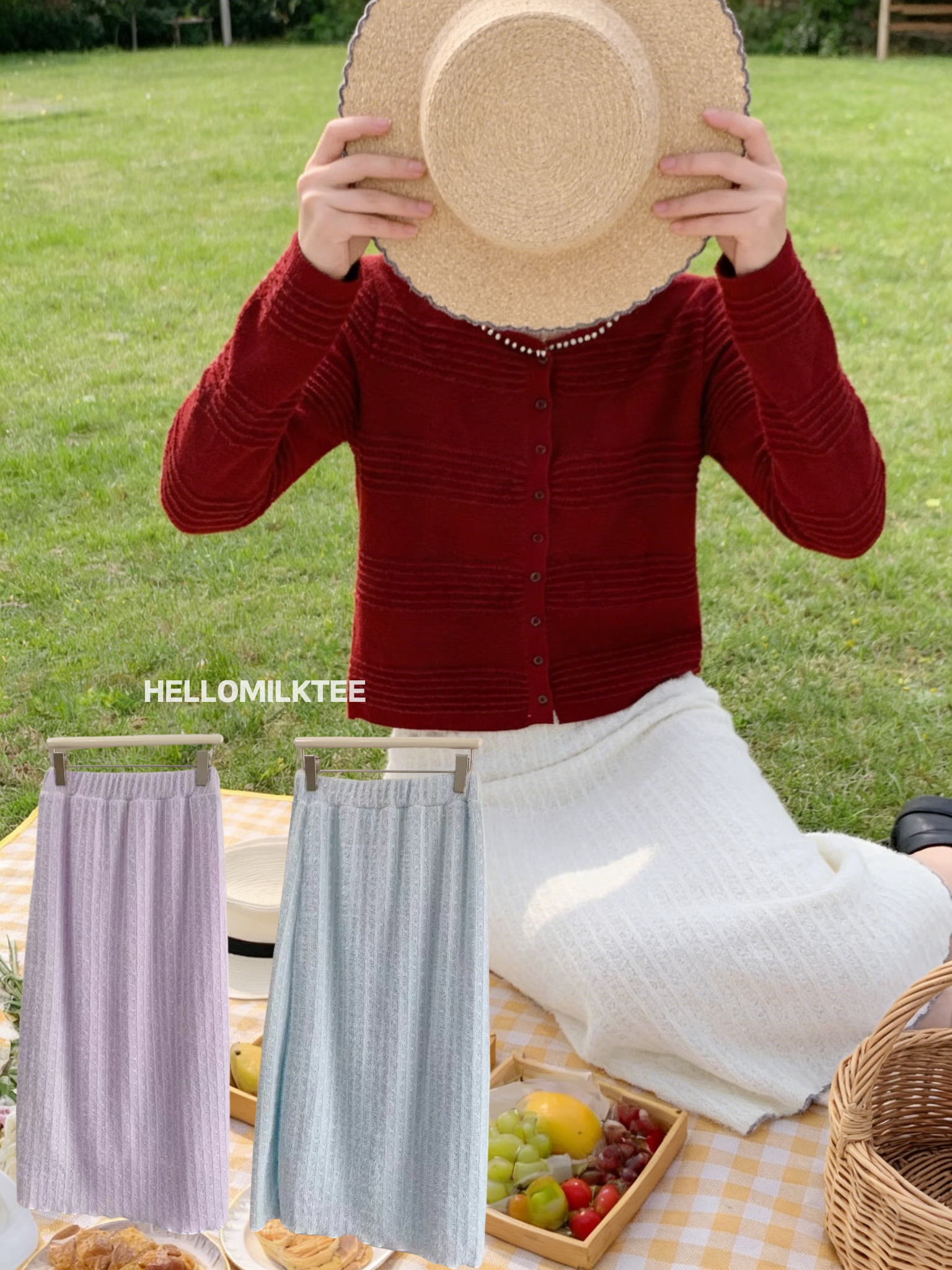 HELLO MILK TEE- 86000 鬆緊腰半裙