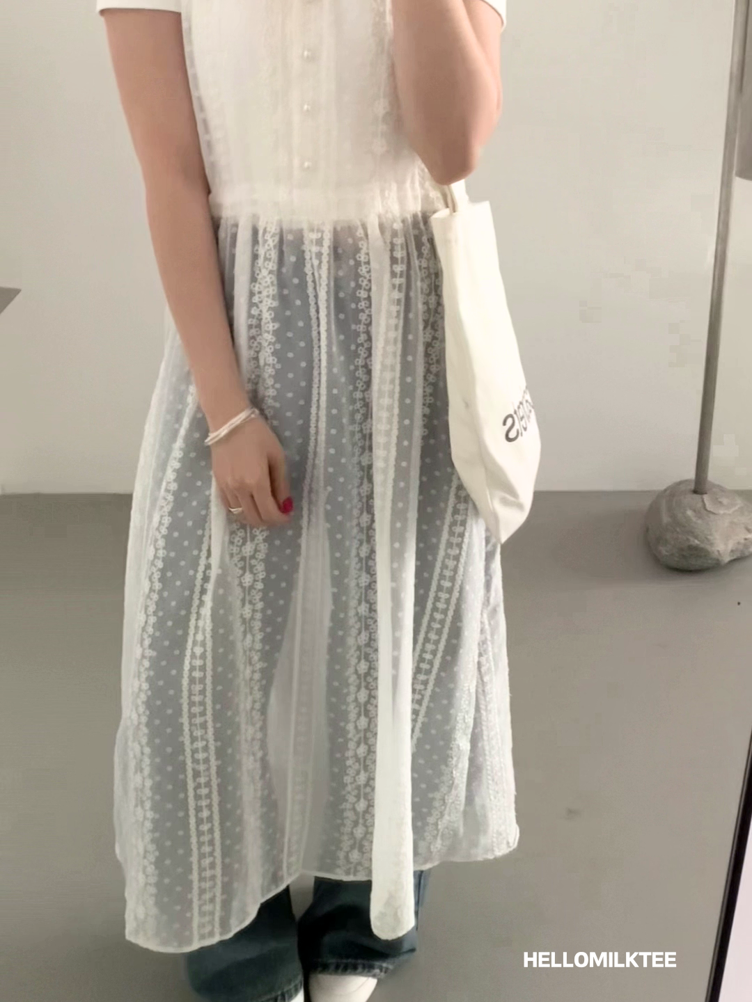 HELLO MILK TEE- 86167 無袖連衣裙