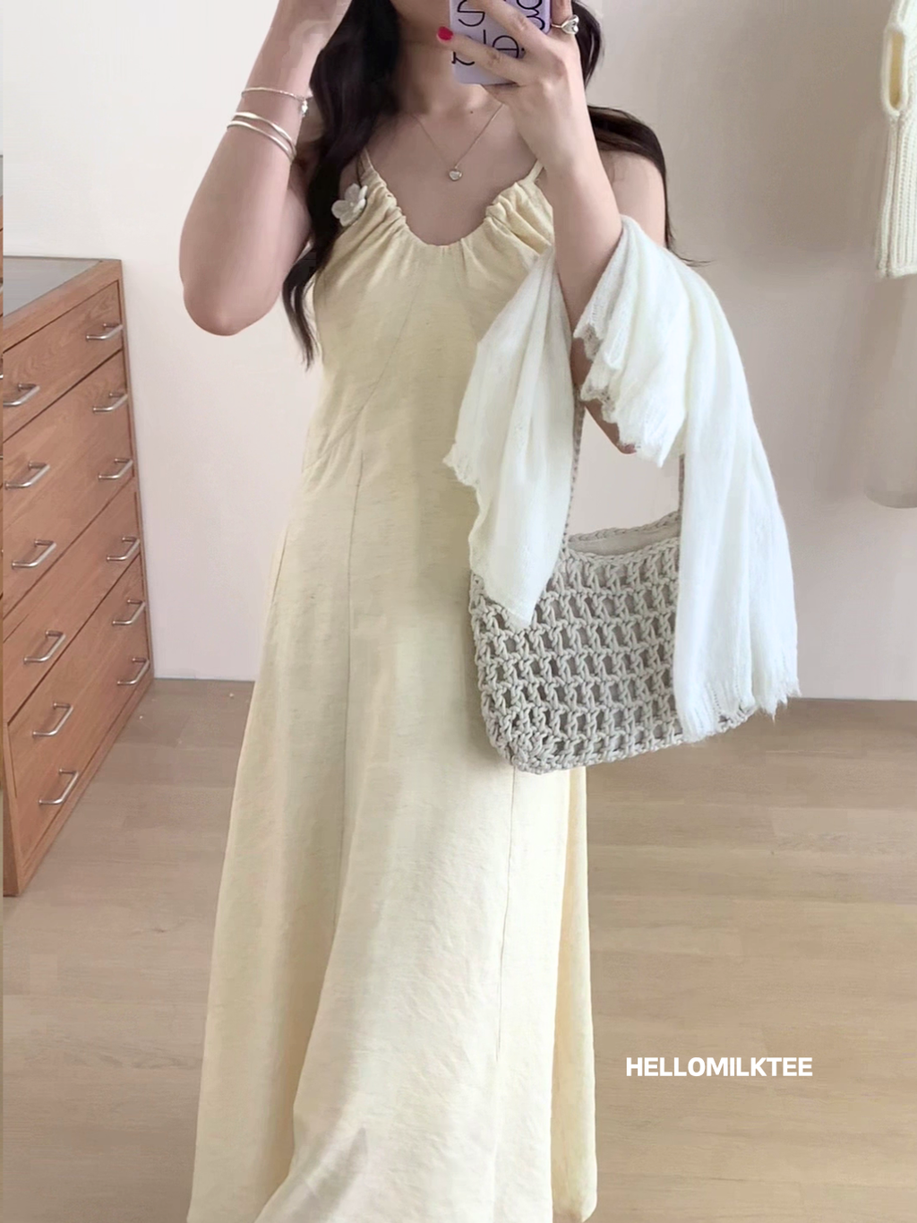 HELLO MILK TEE- 86133 吊帶連裙