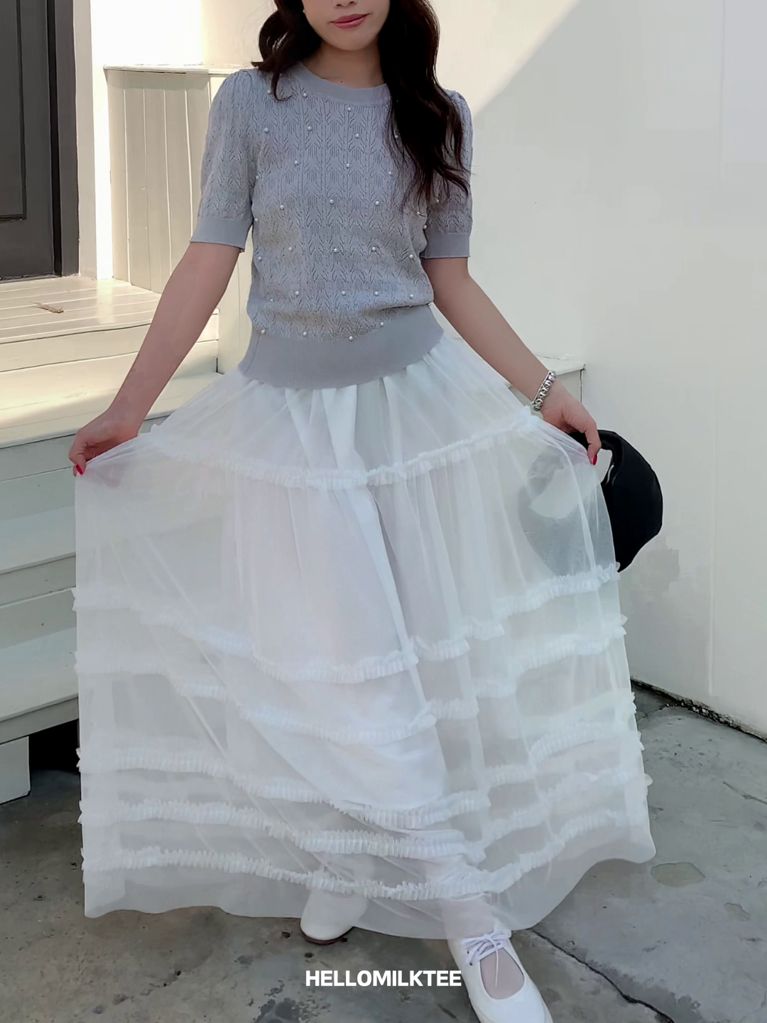 HELLO MILK TEE- 85989 圓領上衣