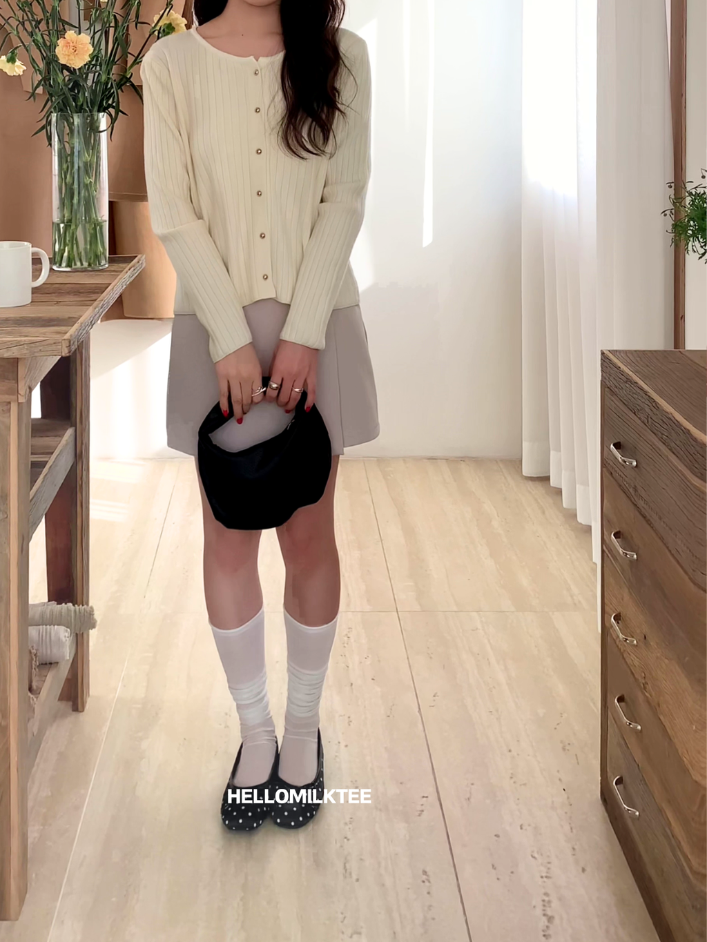 HELLO MILK TEE- 86044 西裝短裙