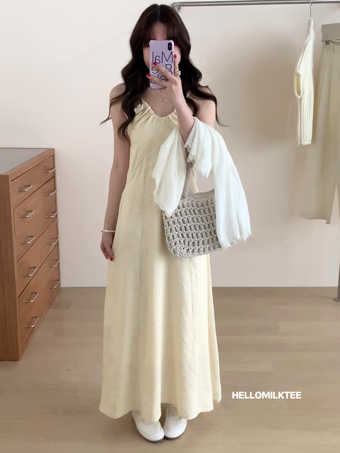 HELLO MILK TEE- 86133 吊帶連裙