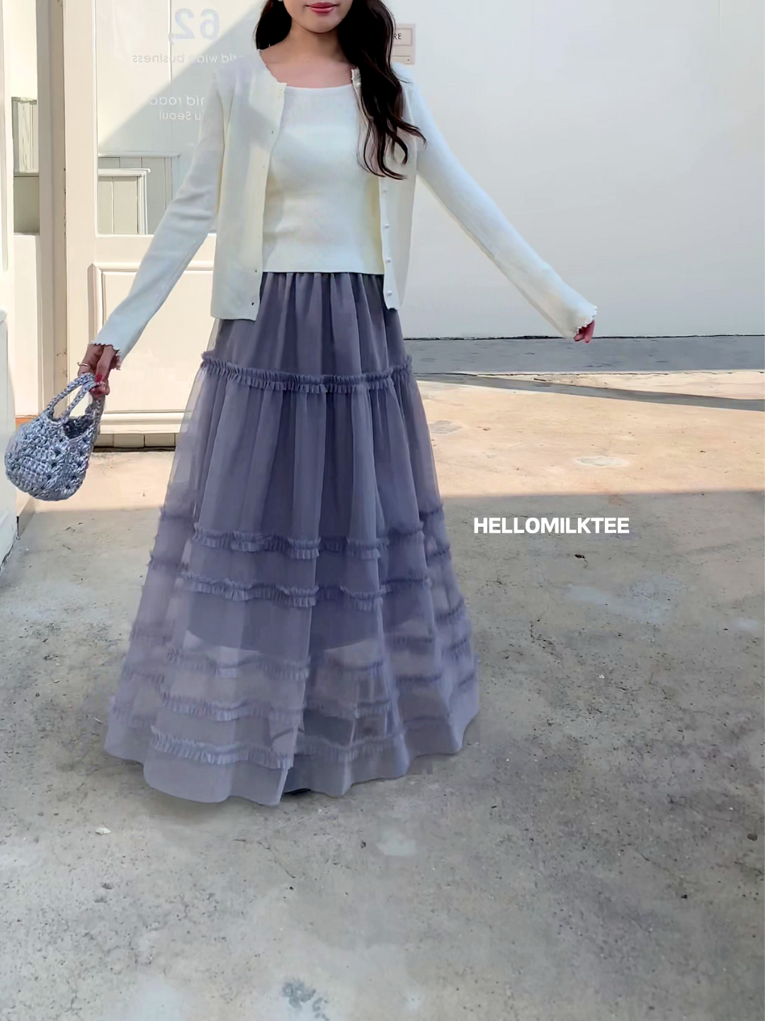 HELLO MILK TEE- 85980 簡約兩件套