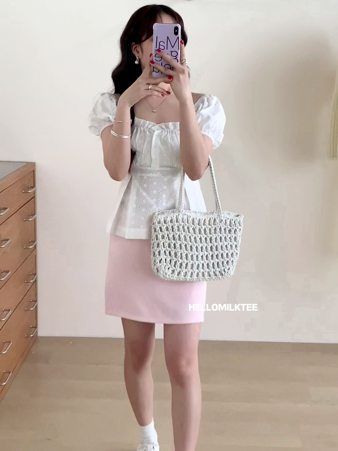 HELLO MILK TEE- 86149 百搭短裙