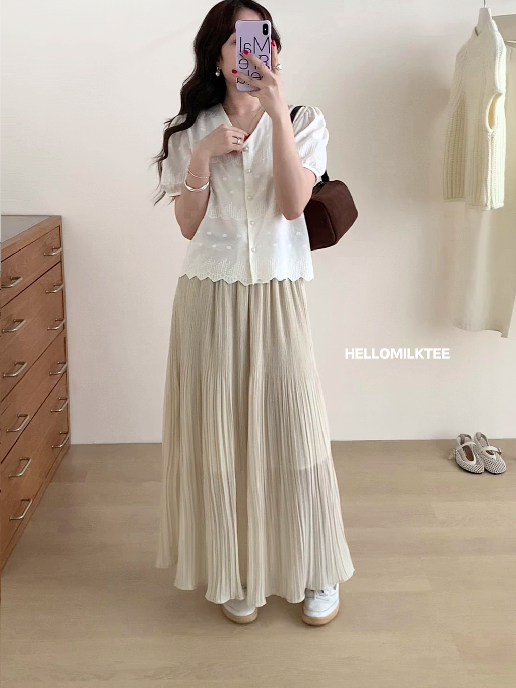 HELLO MILK TEE- 86104 雪紡半裙