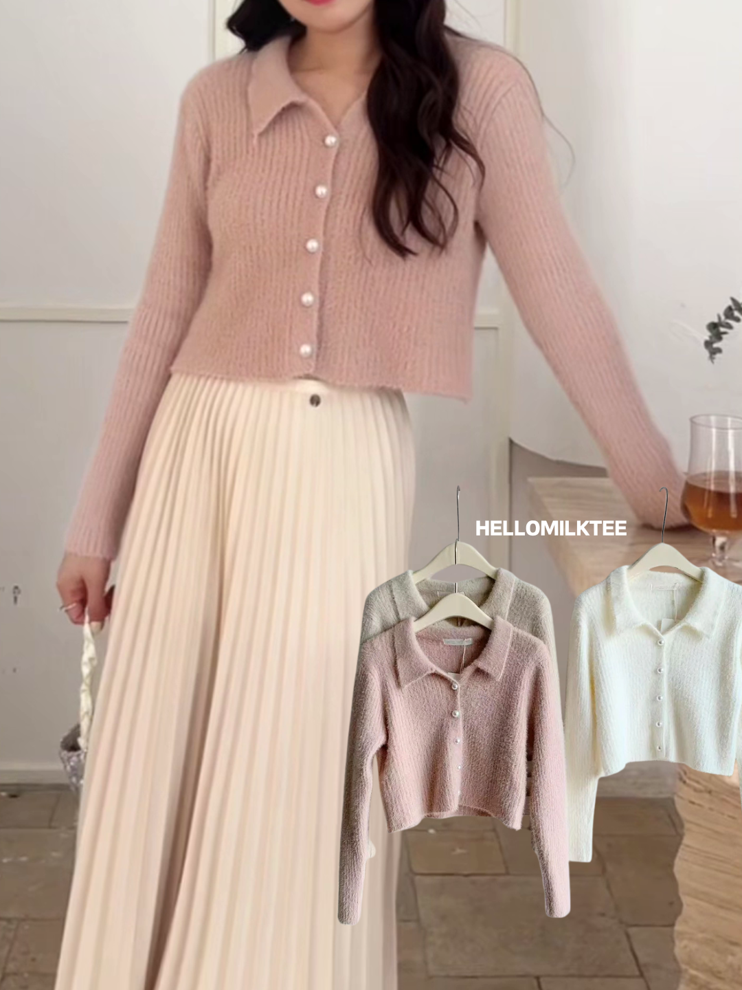 HELLO MILK TEE- 85970 翻領上衣