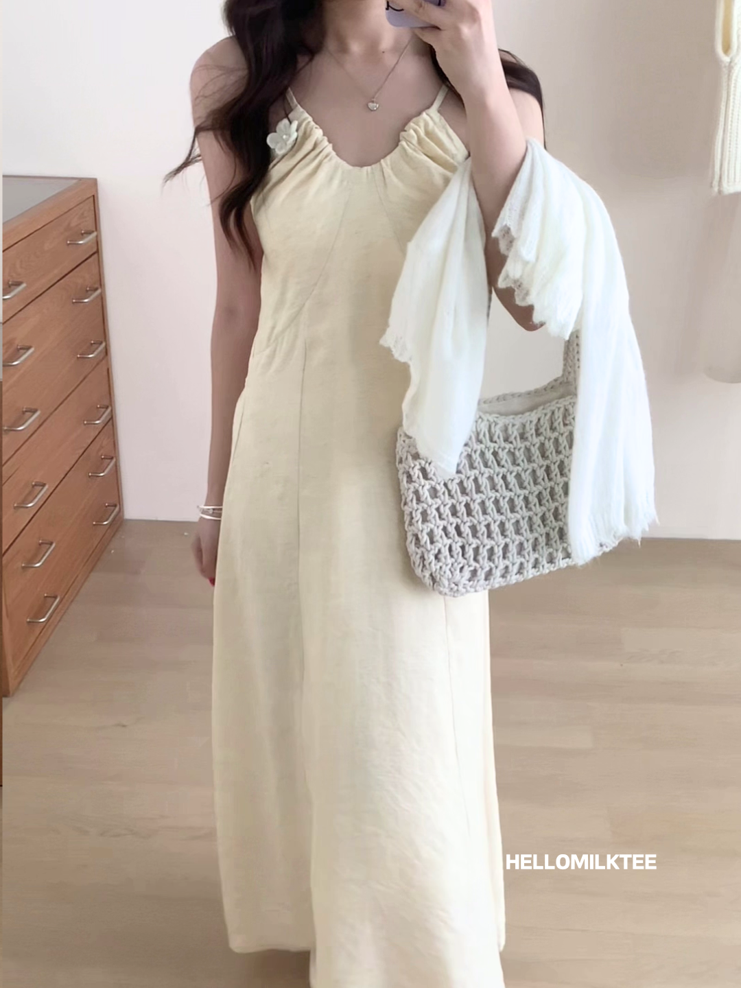 HELLO MILK TEE- 86133 吊帶連裙