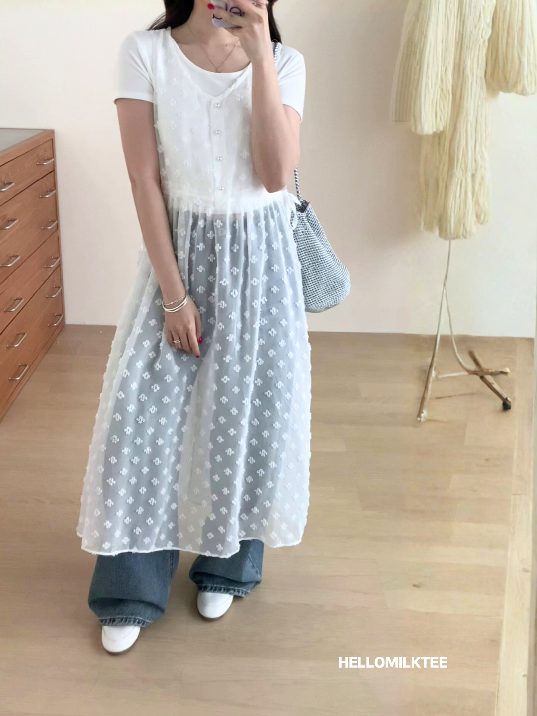 HELLO MILK TEE- 86168 韓系連衣裙