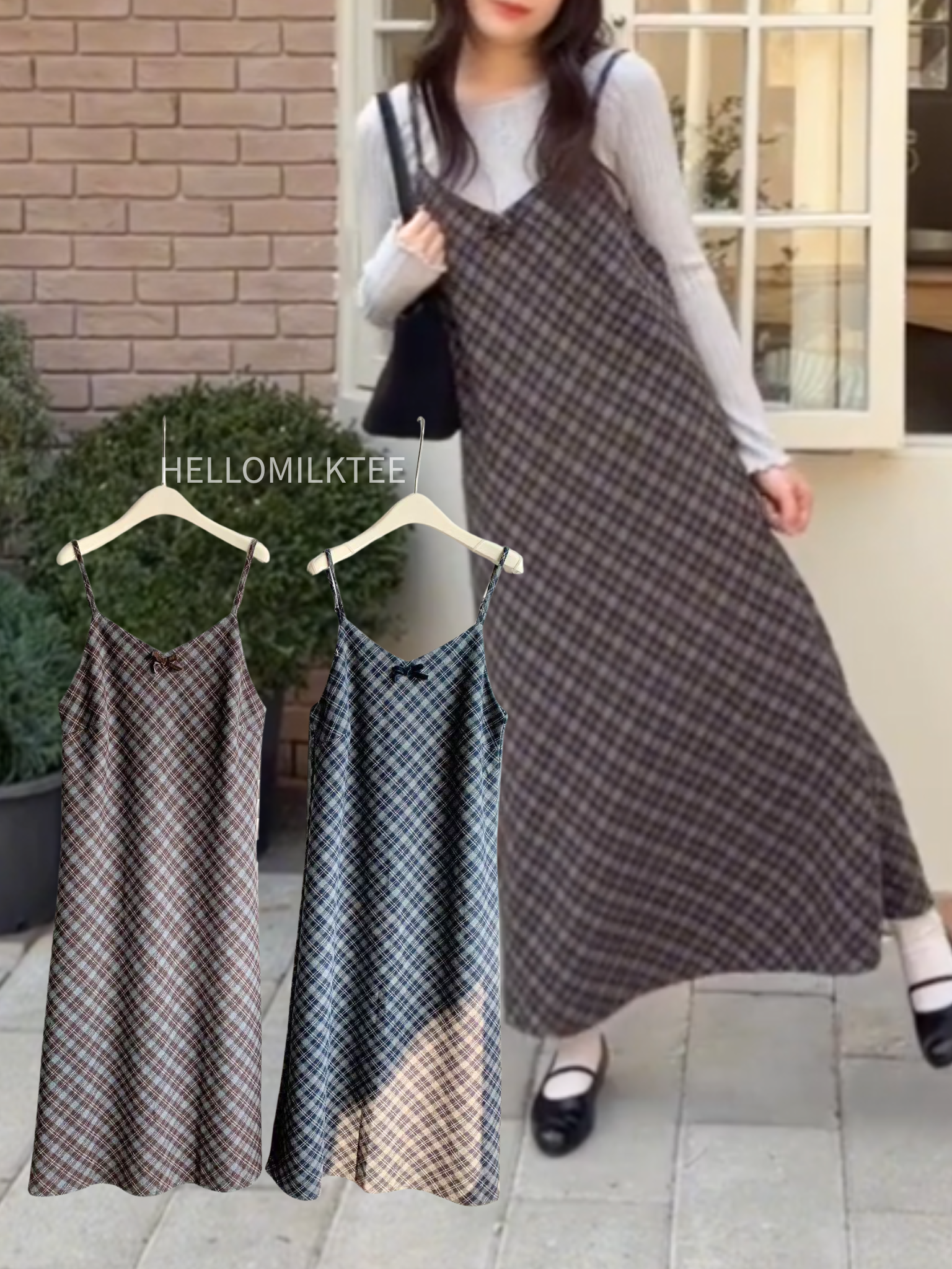 HELLO MILK TEE- 85942 百搭吊帶裙