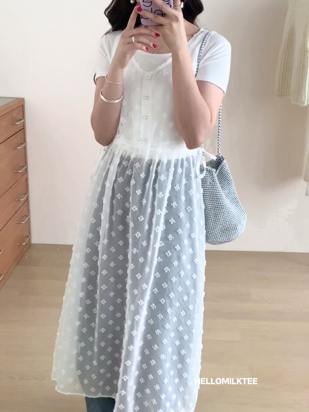 HELLO MILK TEE- 86168 韓系連衣裙