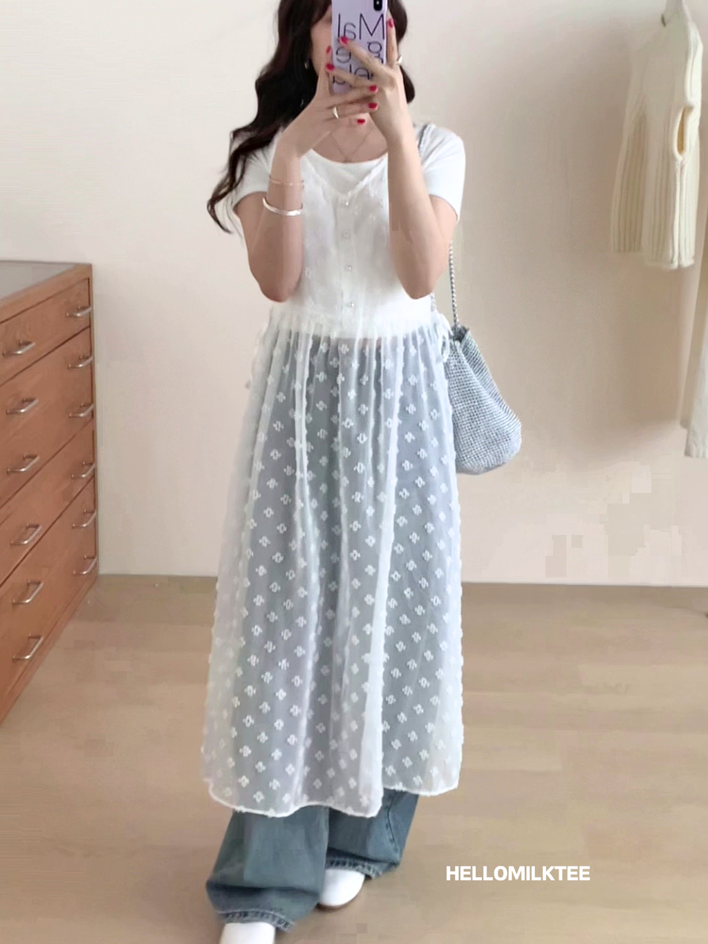 HELLO MILK TEE- 86168 韓系連衣裙