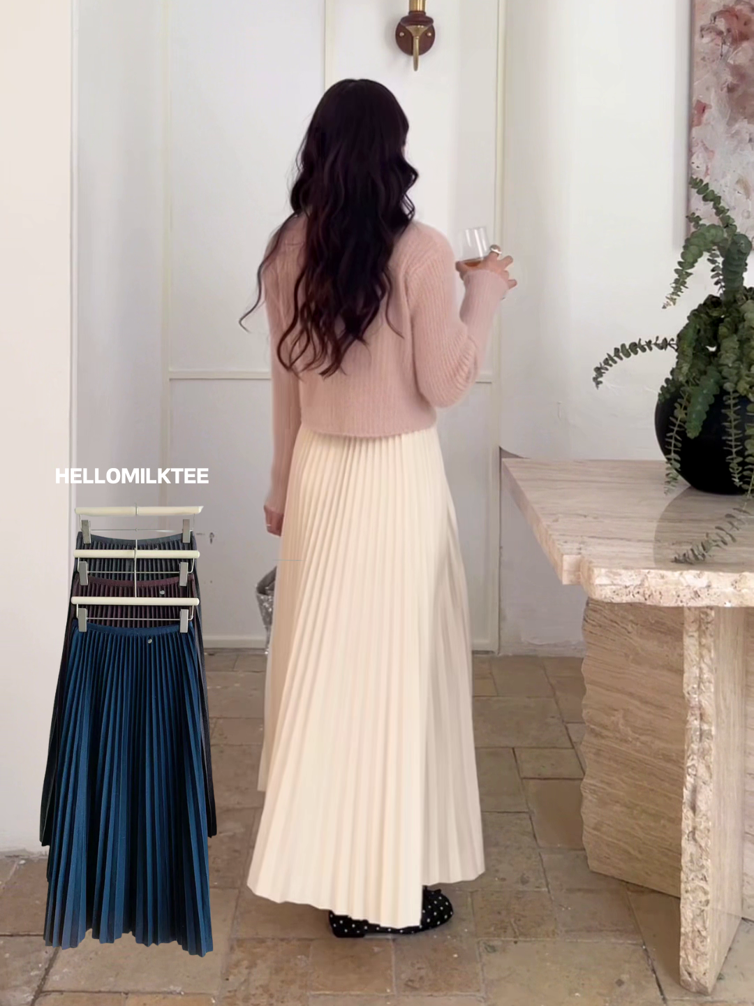 HELLO MILK TEE- 85957 百褶半裙