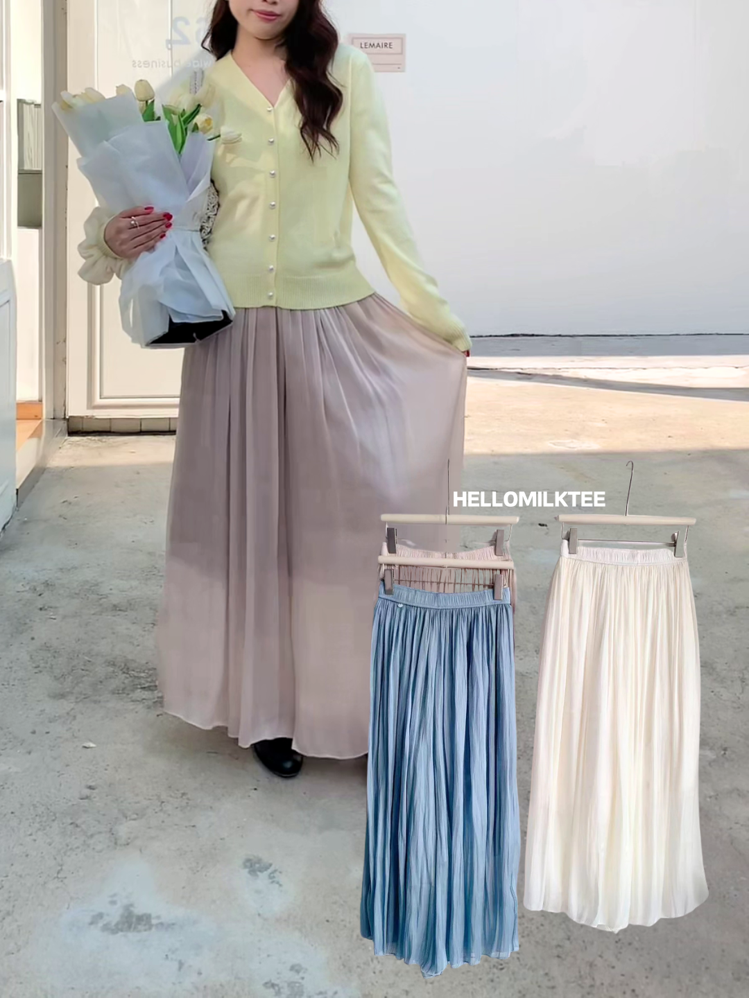 HELLO MILK TEE- 86052 氣質長褲