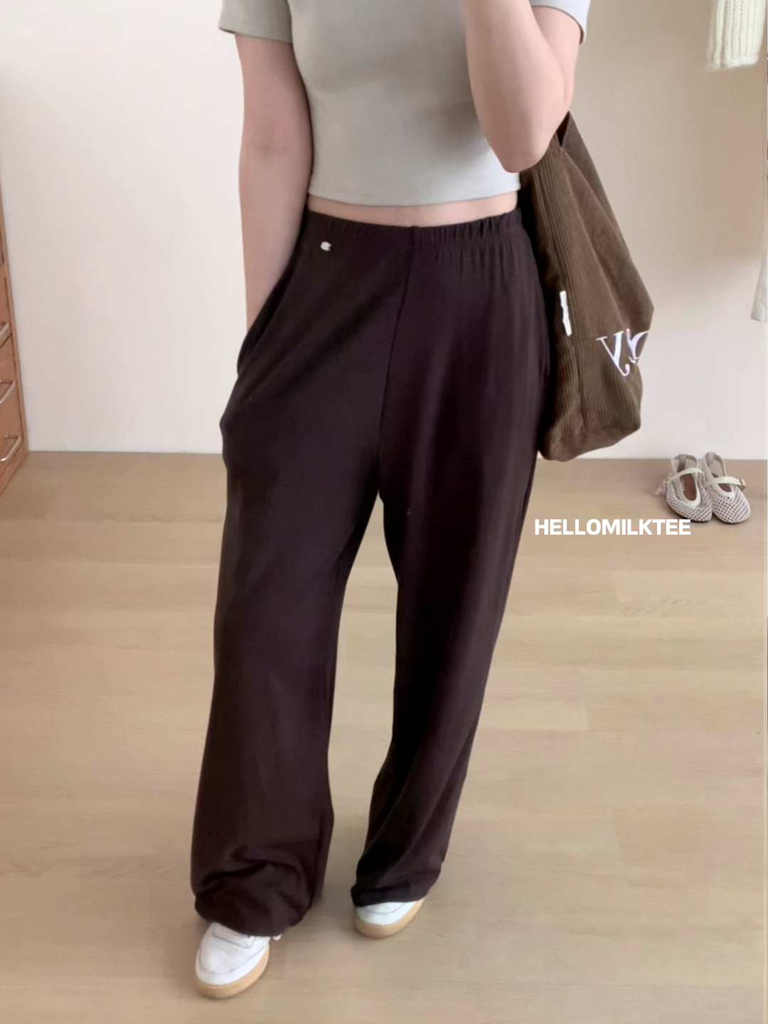 HELLO MILK TEE- 86015 簡約長褲