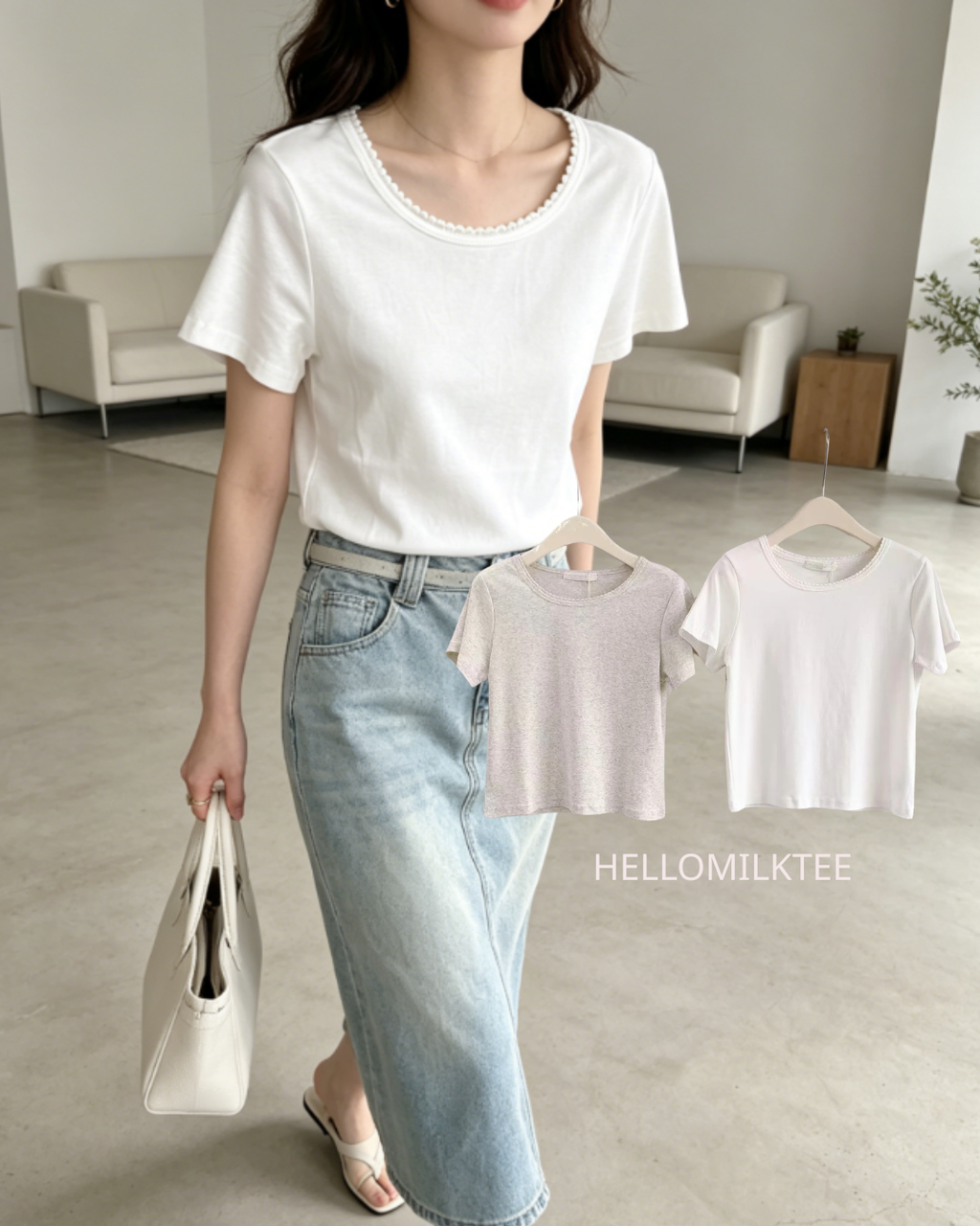 HELLO MILK TEE- 86403 韓系短袖