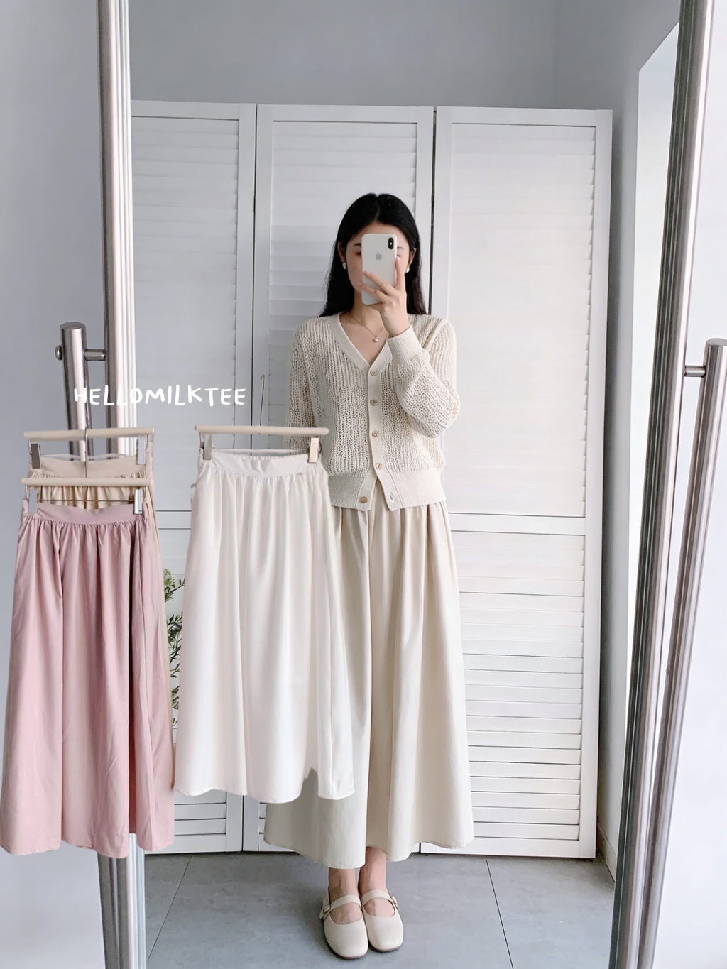 HELLO MILK TEE- 86100 淨色半裙
