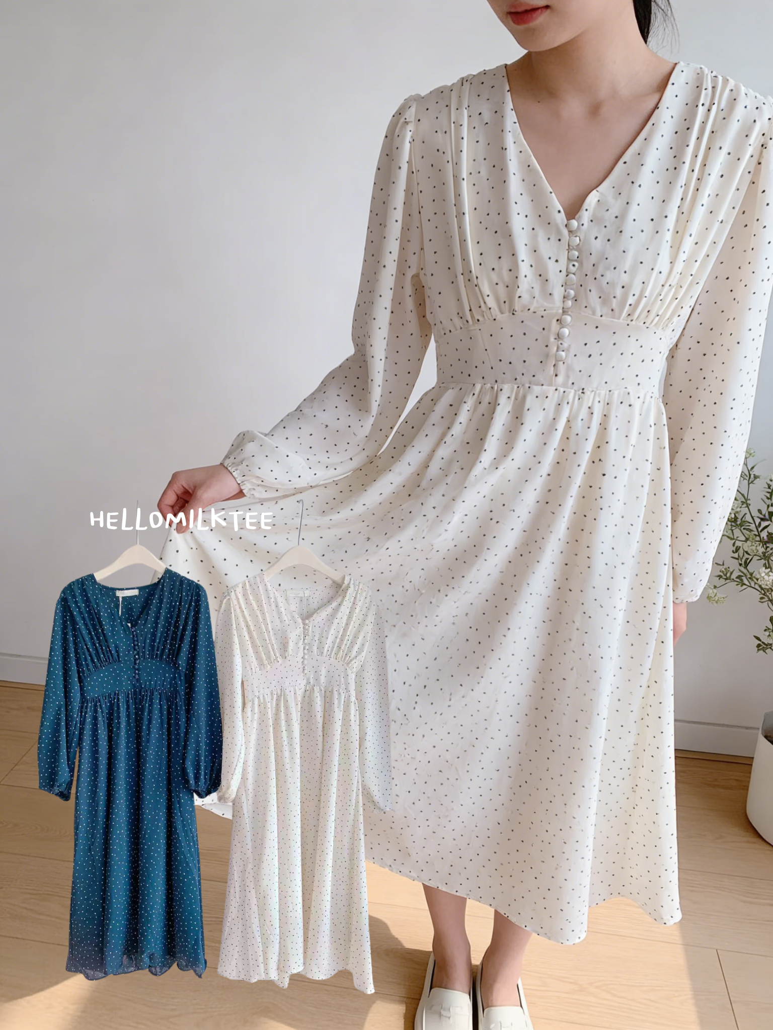 HELLO MILK TEE- 86170 氣質連衣裙