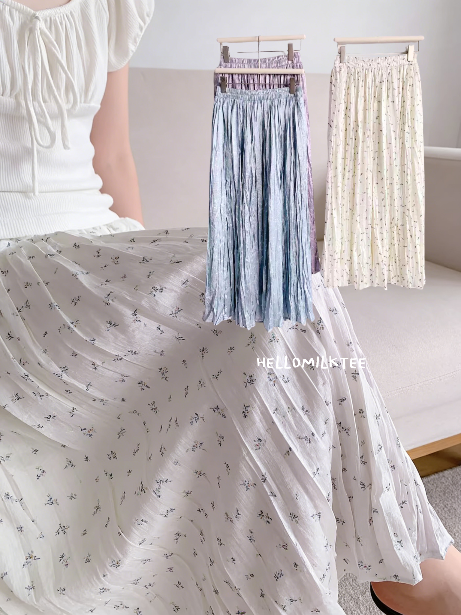 HELLO MILK TEE- 86039 百搭半裙