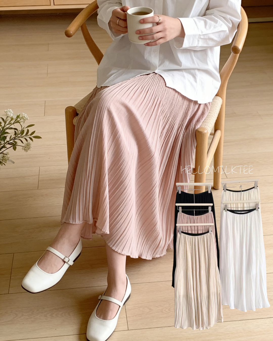 HELLO MILK TEE- 86104 雪紡半裙