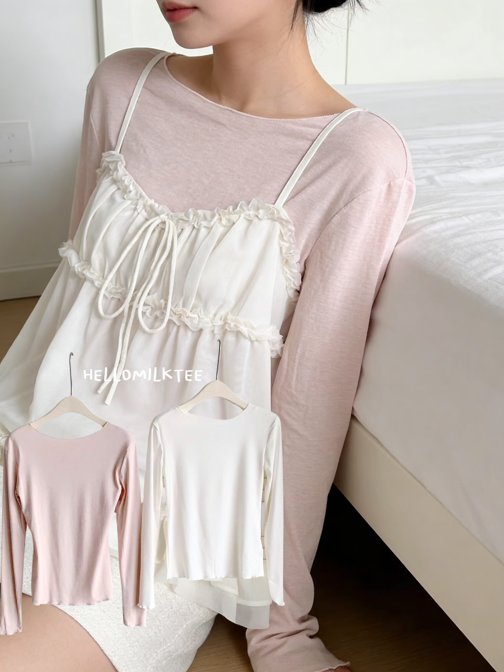 HELLO MILK TEE- 86142 圓領打底