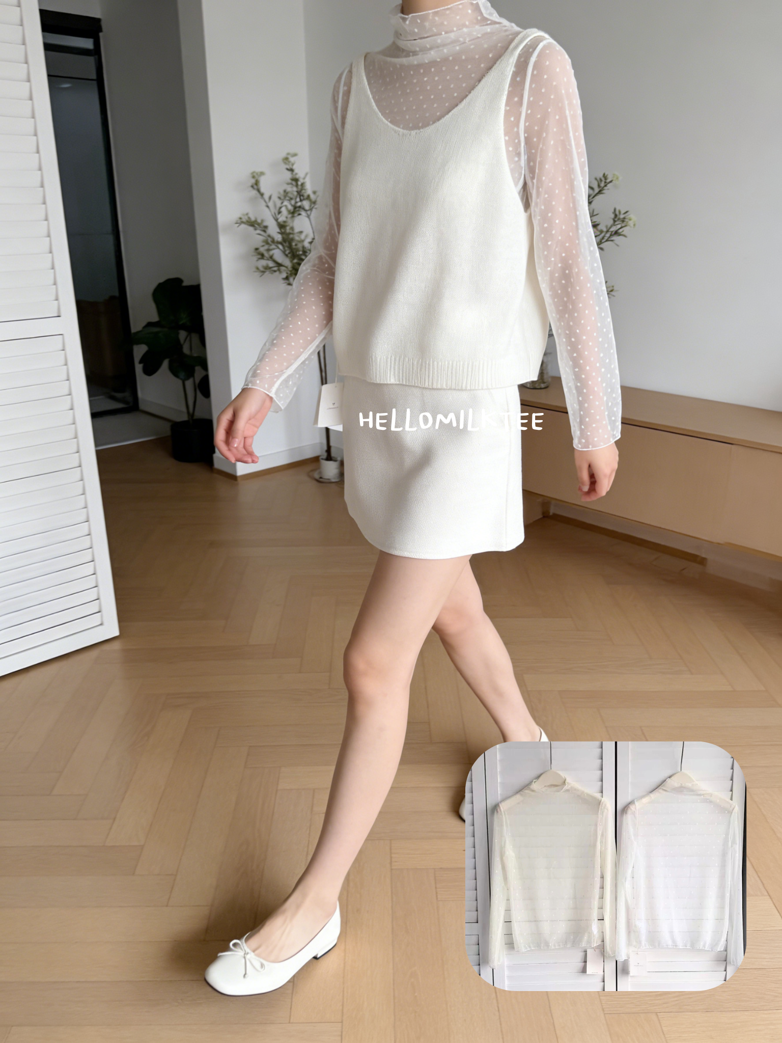 HELLO MILK TEE- 86192 韓系打底衫