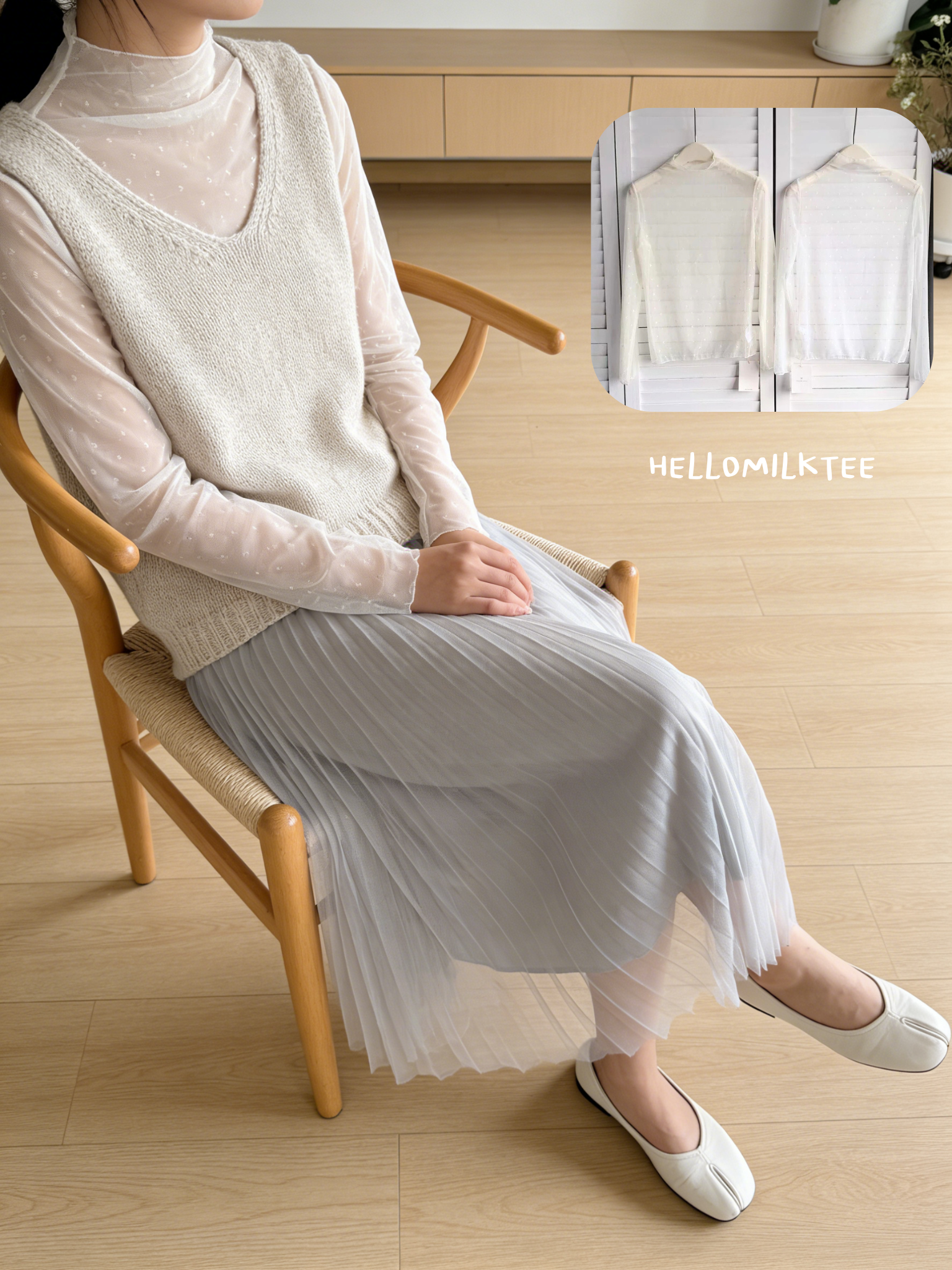 HELLO MILK TEE- 86194 半高領上衣