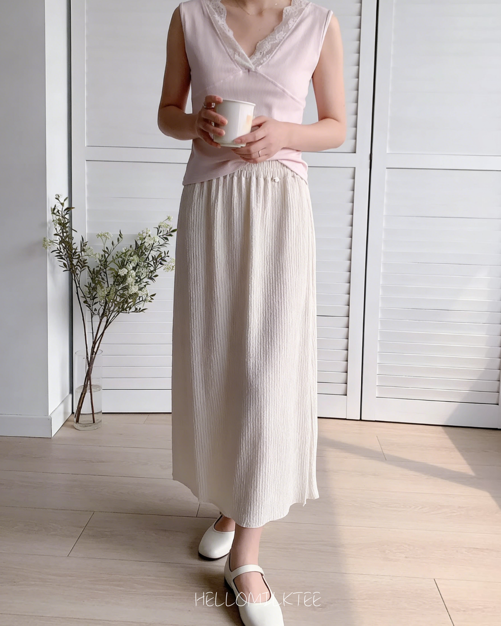 HELLO MILK TEE- 86112 蕾絲背心