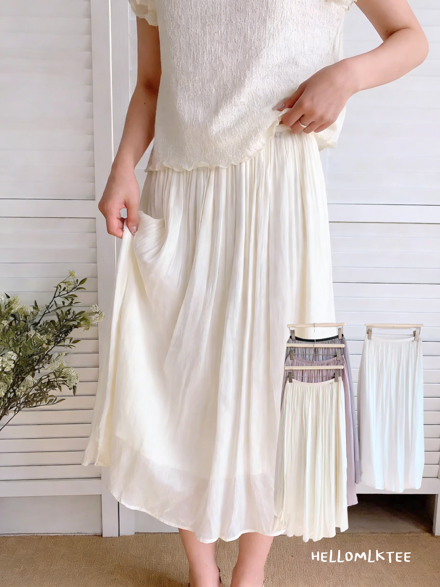 HELLO MILK TEE- 86041 質感半裙