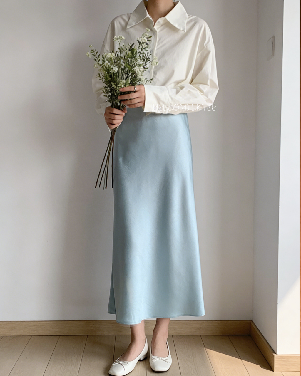 HELLO MILK TEE- 86111 翻領襯衫(配大腸圈)