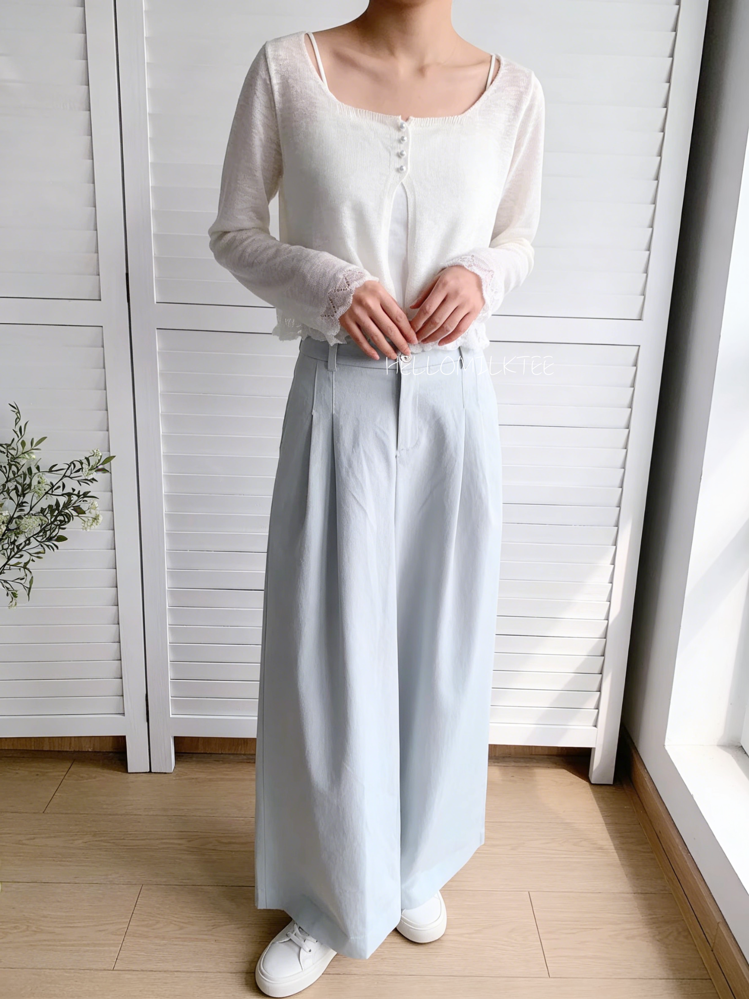 HELLO MILK TEE- 86186 韓系套裝