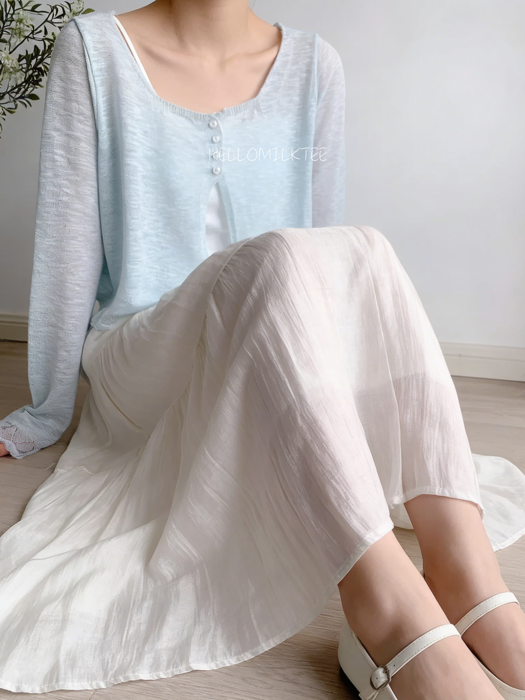 HELLO MILK TEE- 86186 韓系套裝