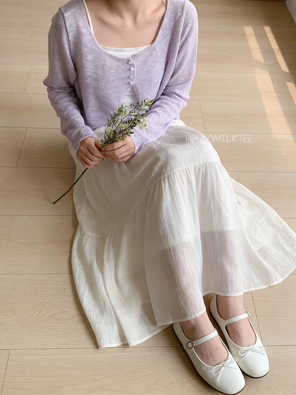 HELLO MILK TEE- 86186 韓系套裝