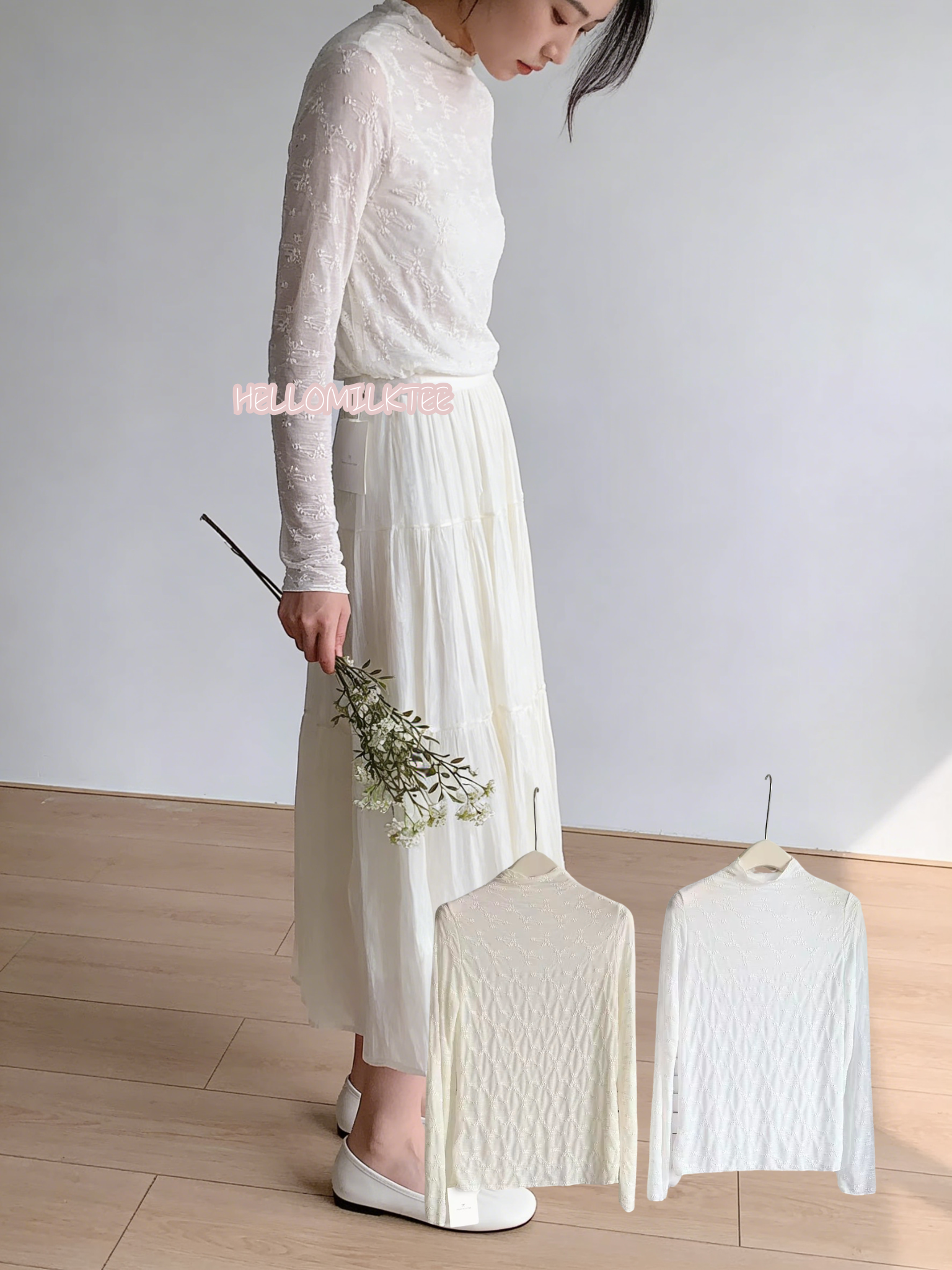 HELLO MILK TEE- 86190 高領上衣