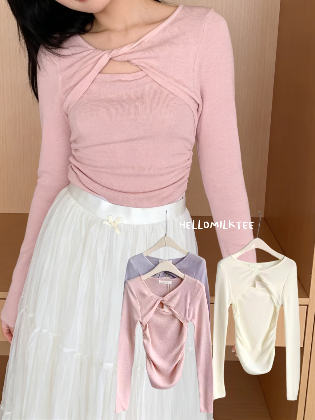 HELLO MILK TEE- 86153 網紗半裙