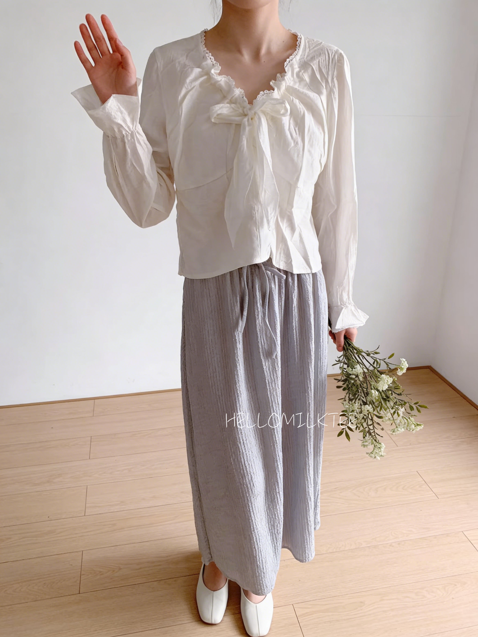 HELLO MILK TEE- 86165 純色半裙