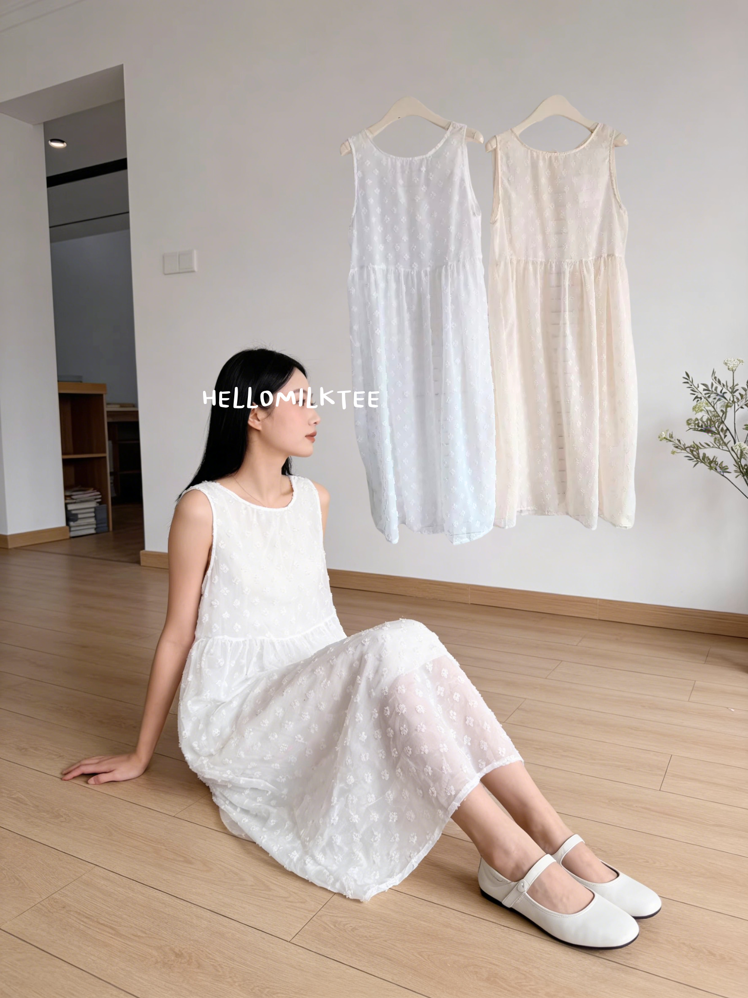HELLO MILK TEE- 86172 簡約背心裙