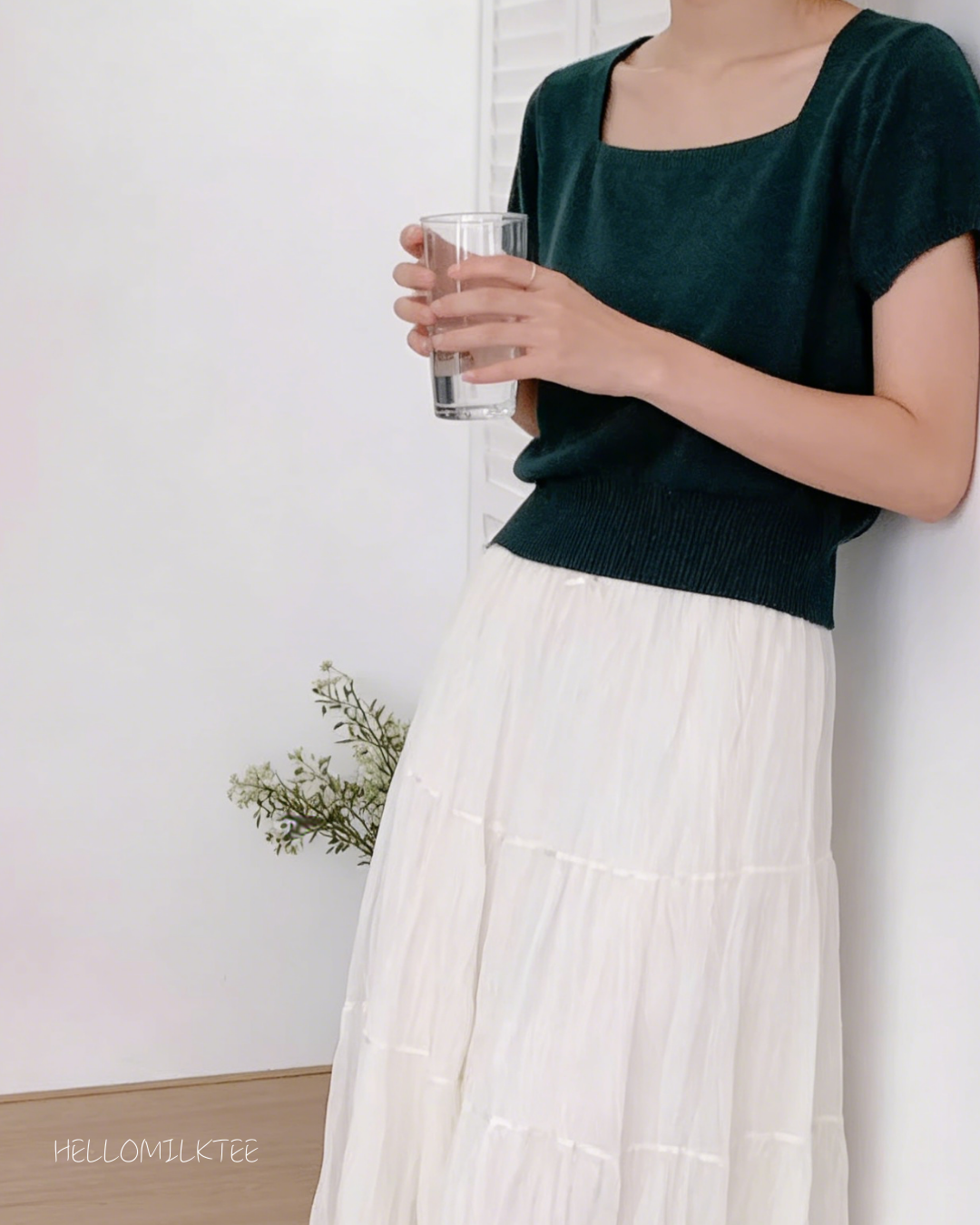 HELLO MILK TEE- 86188 方領短袖