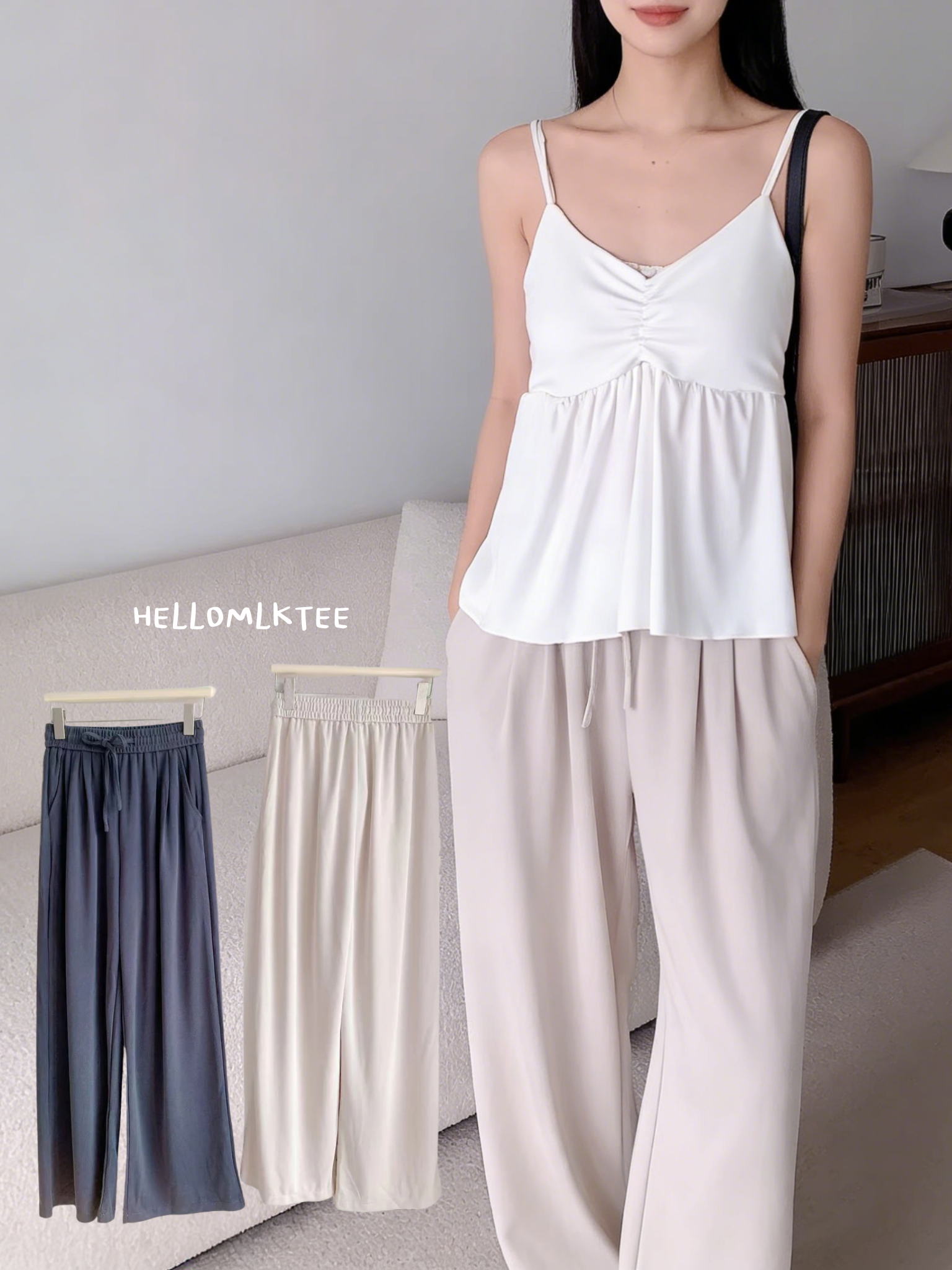 HELLO MILK TEE- 86046 休閒長褲