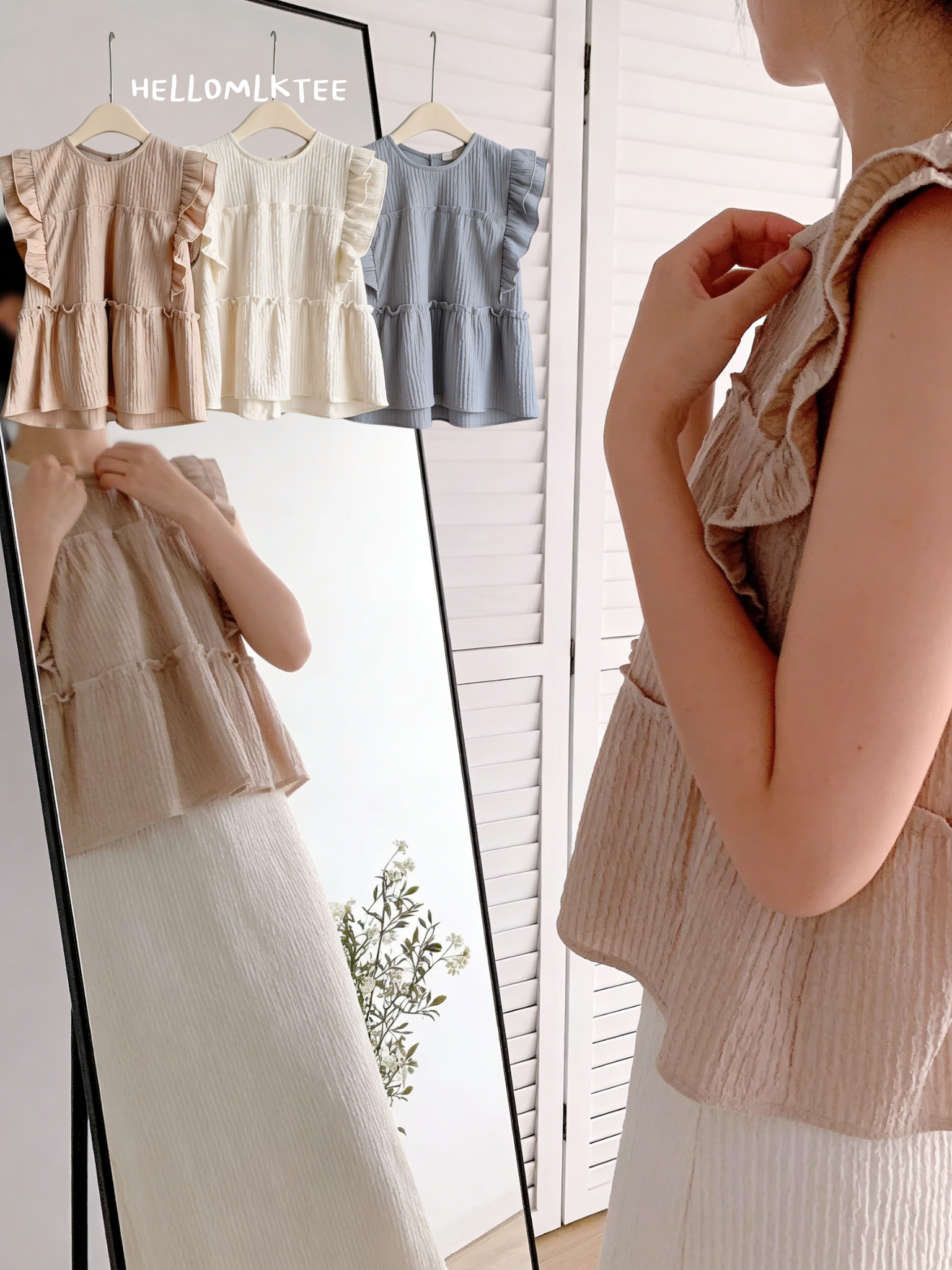 HELLO MILK TEE- 86164 圓領小衫