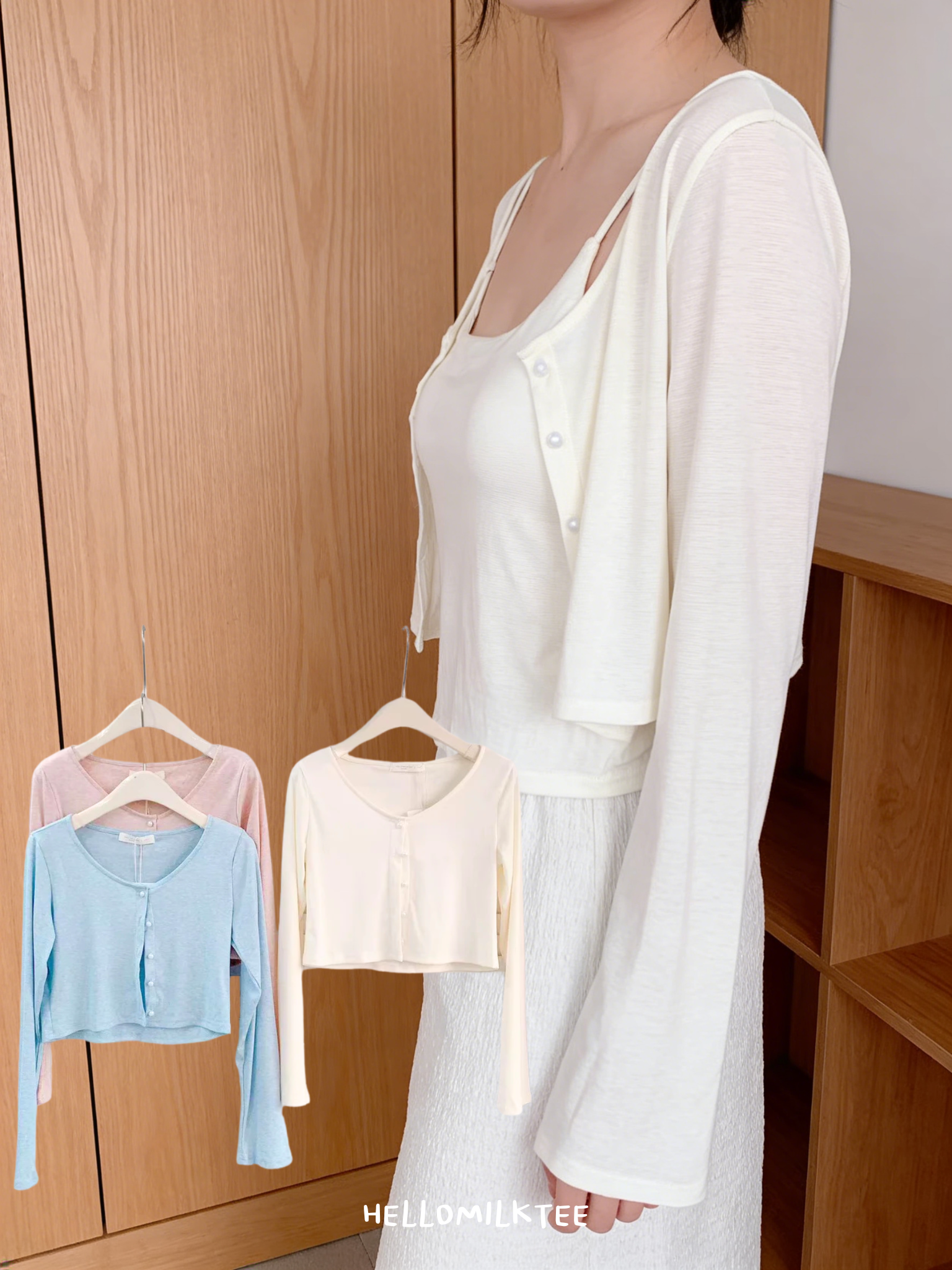 HELLO MILK TEE- 86139 短款小衫