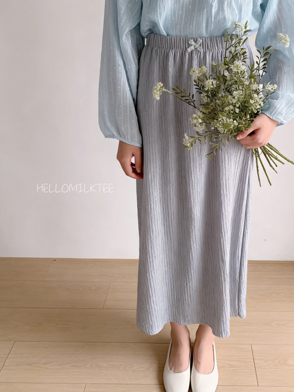 HELLO MILK TEE- 86208 純色半裙