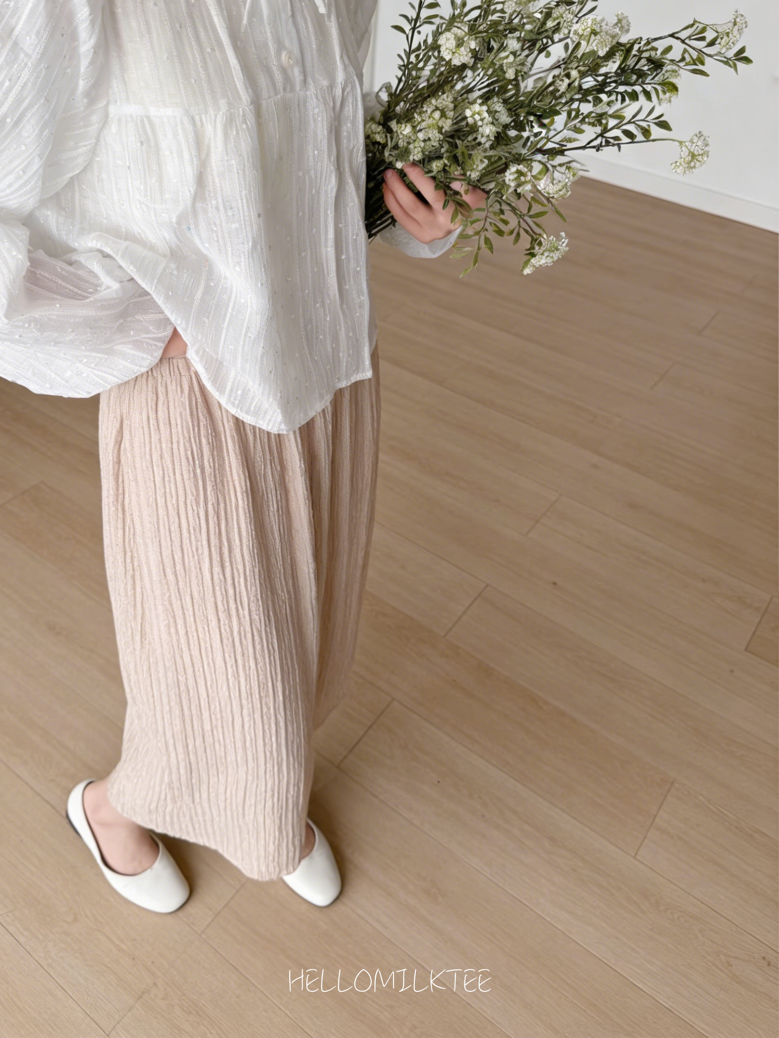 HELLO MILK TEE- 86208 純色半裙