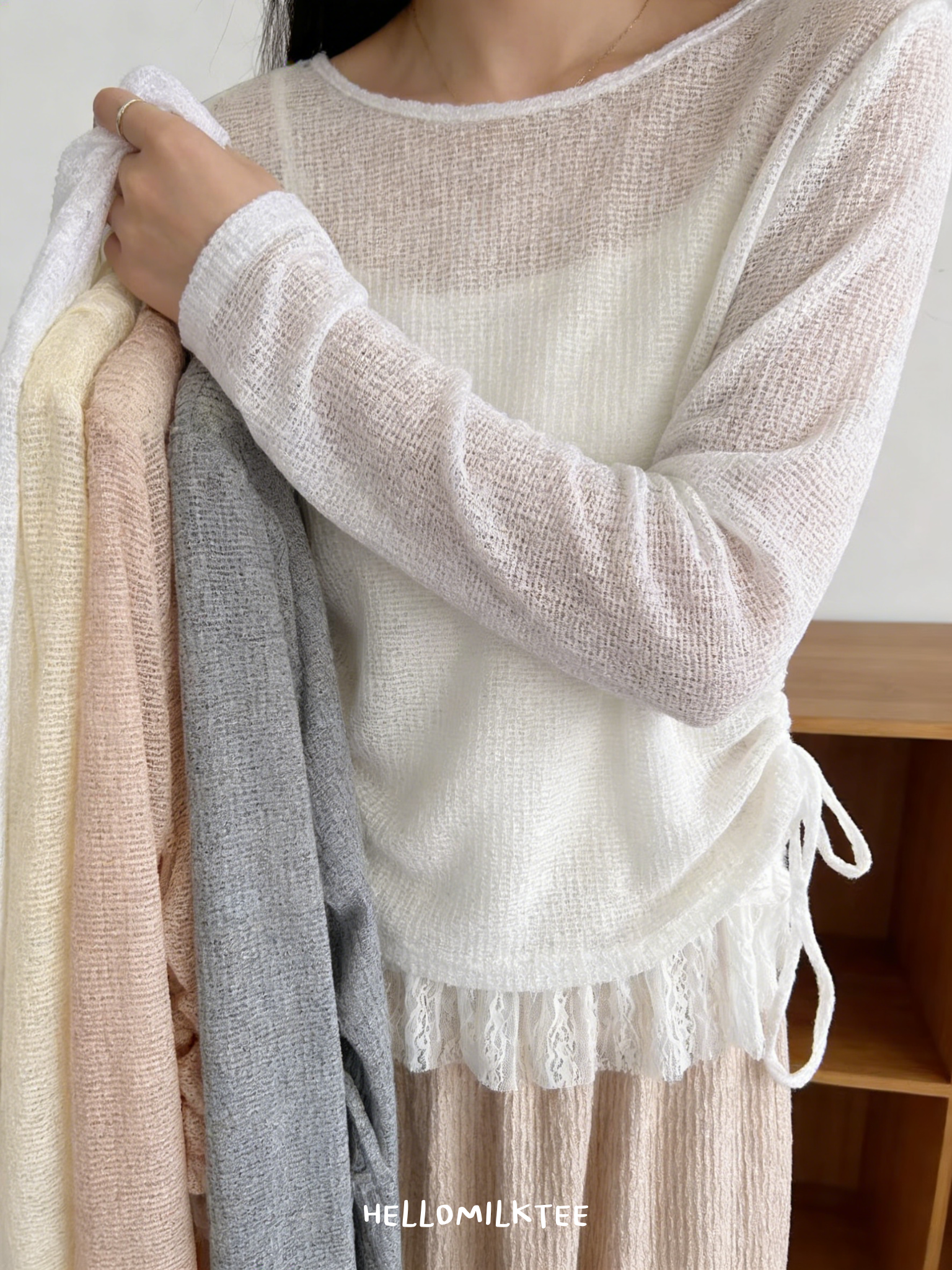 HELLO MILK TEE- 86166 韓系套裝