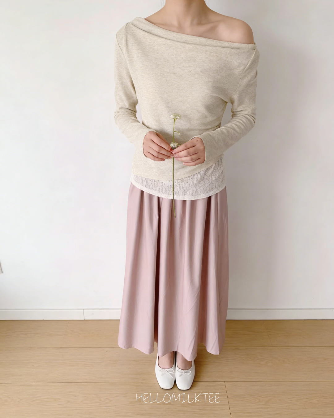 HELLO MILK TEE- 86100 淨色半裙