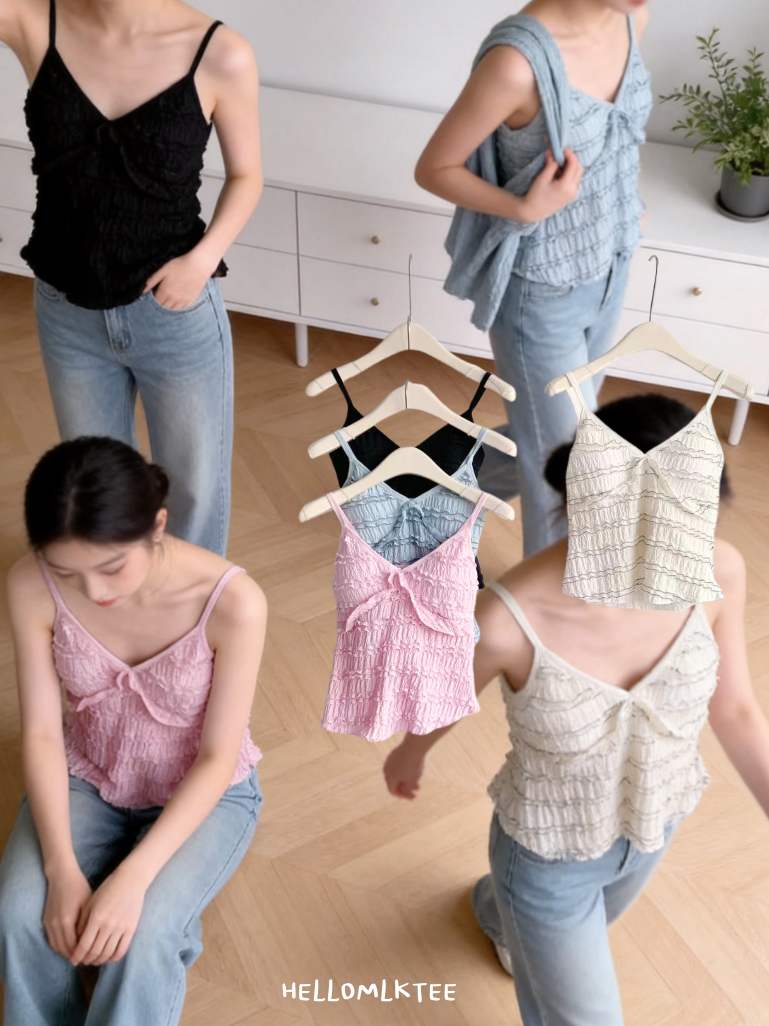 HELLO MILK TEE- 86207 背心有墊上衣