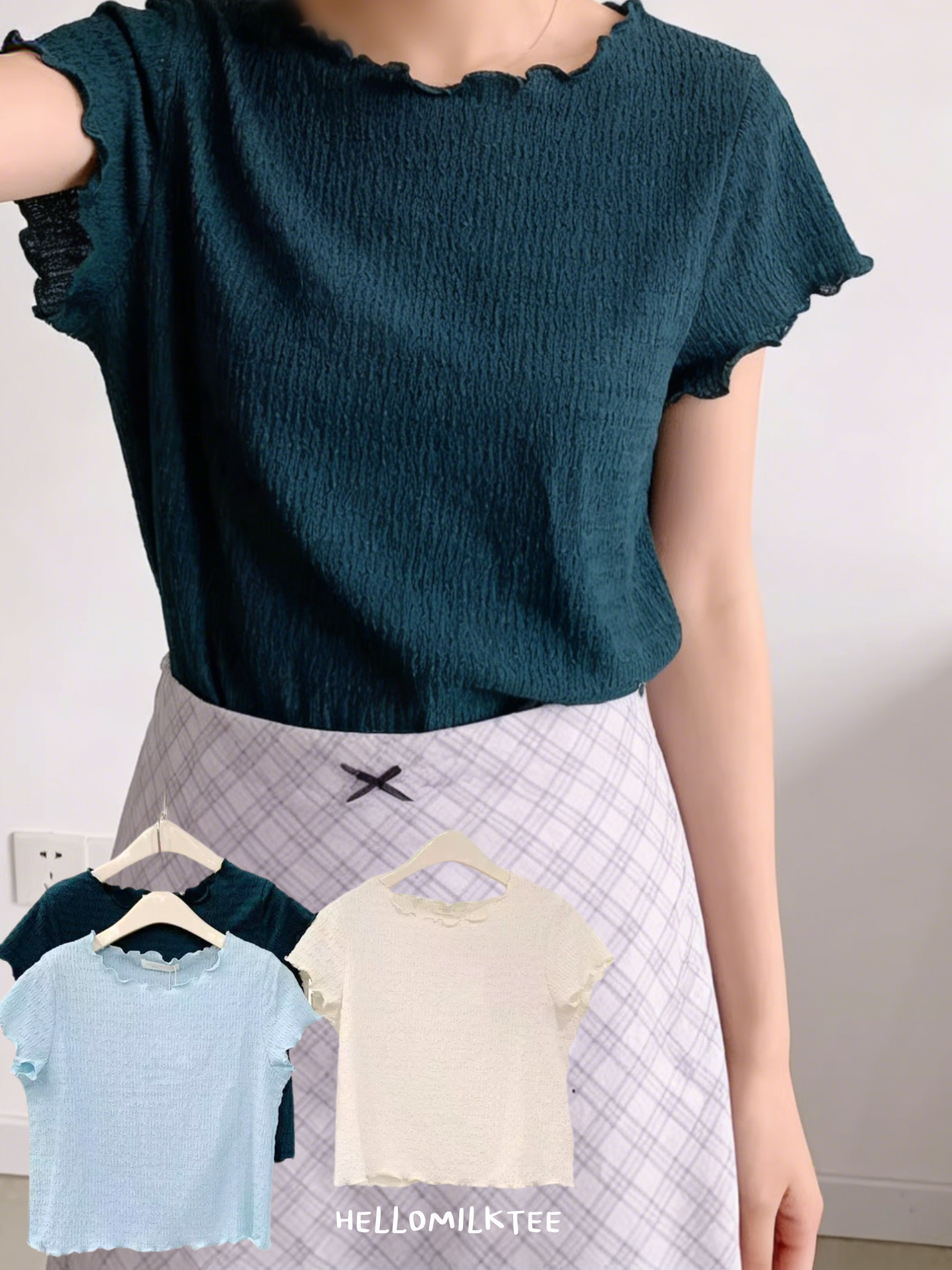 HELLO MILK TEE- 86213 百搭短袖